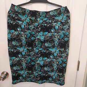 Lularoe Black and Teal Skirt XL